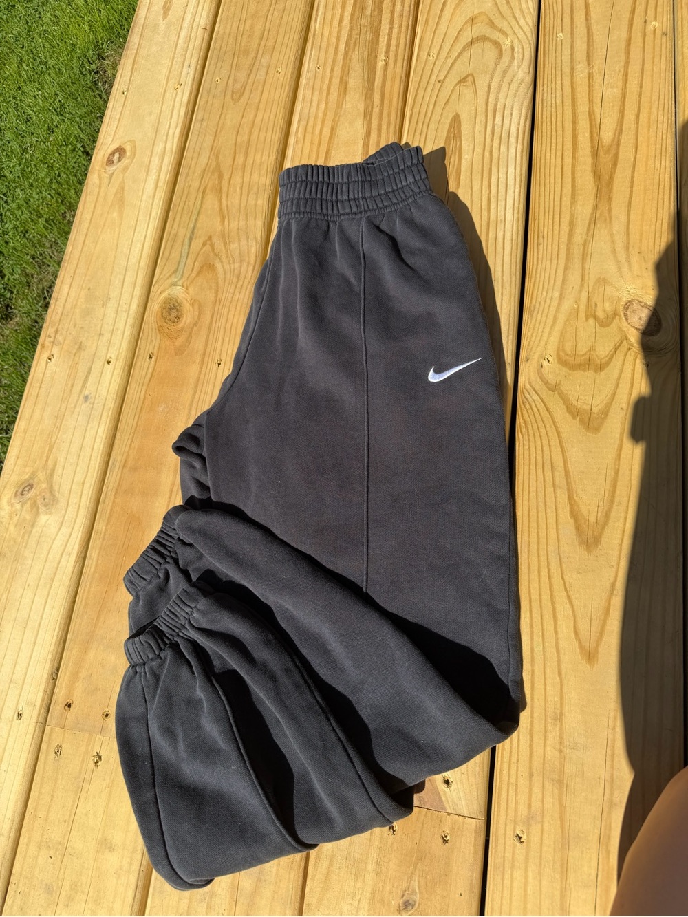 Nike Black Fleece Joggers with White Swoosh